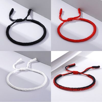 Black Red White Woven Thread Rope Lucky Bracelet Women Men Charms Bracelets Jewelry For Lovers Best Gift Friendship Bangles