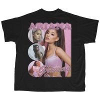 การออกแบบเดิมผ้าฝ้ายคอกลมเสื้อยืดโอเวอร์ไซส์Ariana Grande | Bootleg Rap Tee เสื้อยืดลําลองแฟชั่นสําหรับผู้ชายผ้าฝ้ายแขนสั้นคอกลมสีดํา