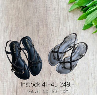 รองเท้าแตะรัดส้นไซส์ 41-45 Chain cross sandals