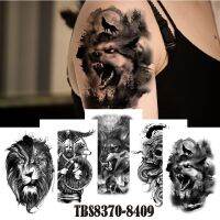 CW Waterproof TemporaryStickerTatoo Sticker WolfLion SkullMale DomineeringTransfer Tatto Sticker