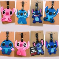 【DT】 hot  Disney Lilo &amp; Stitch Travel Accessories Luggage Tag Silica Gel Suitcase ID Addres Holder Baggage Boarding Tag Portable Label