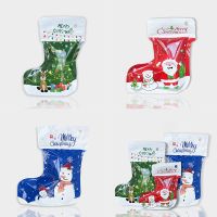 1/5/10pcs New Year Christmas Aluminum Foil Packaging Bag Santa Claus Elk XMas Gifts Socks Party Snack Storage Hanging Pouches