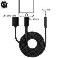 【CW】Car Charging Listen Splitter Audio 2 In 1 Cable สายชาร์จ AUX สากลใช้ได้กับ 8 X IOS12