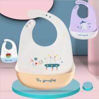 【CW】 Baby Bibs Silicone Feeding Saliva Newborn Cartoon Aprons Toddle Boys Adjustable Different Styles of