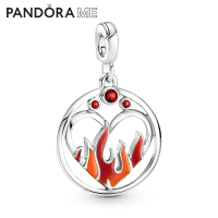 Pandora Me Silver Fire sterling silver medallion with salsa red crystal red and orange enamel เครื่องประดับ   ชาร์ม ชาร์มสีเงิน สีเงิน ชาร์มเงิน เงิน ชาร์มสร้อยข้อมือ ชาร์มแพนดอร่า แพนดอร่า