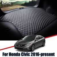 Alas Bagasi Mobil หนังสำหรับ Honda Civic 2016-Present Trunk แผ่นรองกระโปรงหลังรถ Civic ถาดไลเนอร์กระบะแบบลื่นด้านหลังแผ่นซับฮอนด้าซีวิค