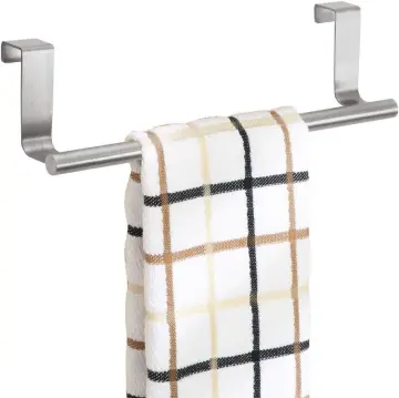 Design Modern Metal Kitchen Storage Over Cabinet Curved Towel Bar - Hang on  Inside or Outside of Doors, Organize and Hang Hand, Dish, and Tea Towels