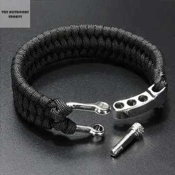 Survival Rope Paracord Bracelet Outdoor Camping Hiking Steel Shackle Buckle