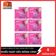Combo 6 Băng vệ sinh Diana Siêu Thấm Nhiều Ngày Siêu Mỏng Cánh 29cm 6