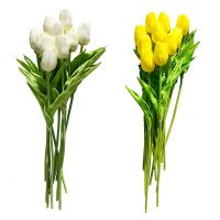 20 Pcs Artificial Flowers Fake Tulip Bouquet for Home Garden Wedding Party Floral Decor