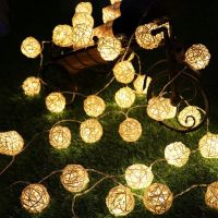 ✧♘♣ Outdoor Solar 4.8m 20led Sepak Takraw Light String Solar Power Waterproof Festival Garden Decorative Landscape Solar Light