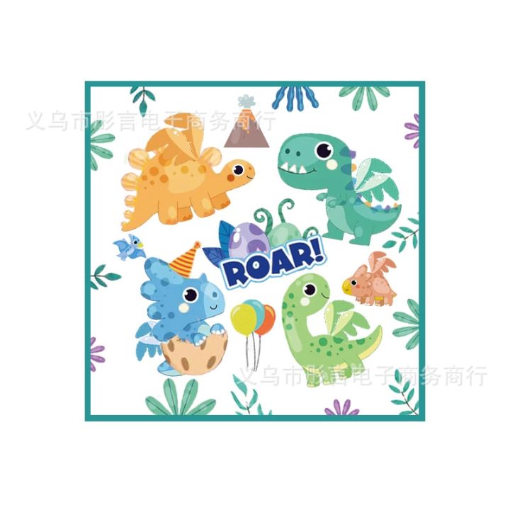 10guests-cartoon-dinosaur-disposable-tableware-jungle-safari-plates-cups-napkins-kids-happy-dino-roar-birthday-party-decorations
