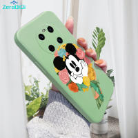 ZeroQiQi เคสโทรศัพท์สำหรับ Huawei Mate40 Mate 40 Pro Mate 40 Pro Garland เคสมิกกี้เมาส์ลายการ์ตูนเคสโทรศัพท์เคสป้องกันทนแรงกระแทกกล้องคลุมทั้งหมดปลอกซิลิโคนน้ำทรงสี่เหลี่ยมดั้งเดิม