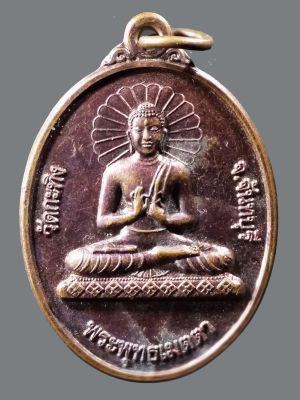 เหรียญพระพุทธเมตตา - หลังพ่อท่านเขียน วัดกระทิง เขาคิชฌกูฏ จังหวัดจันทบุรี