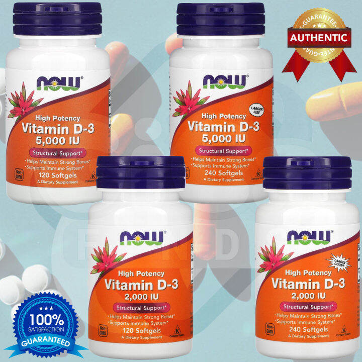 Vitamin D3 5000 IU (5,000 IU) Or Vitamin D3 2000 IU (2,000 IU) Now