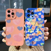 เคสป้องกันสำหรับ OPPO A17 A17K A16 A15 A16E A16k A95 Reno6 Z 5กรัม A74 A54 A94 4กรัม A76 A53 A96 4กรัม A12 A5S A7 A9 A31ความงาม2020ขอบสี่เหลี่ยมหัวใจเคสป้องกัน