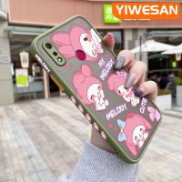 YIWESAN เคสสำหรับ Realme 3 3i 3 Pro,เคสลายการ์ตูนเมโลดี้มีน้ำค้างแข็งโปร่งใสแบบแข็งขอบสี่เหลี่ยมด้านข้างทำจากกล้องปลอกซิลิโคนกันกระแทกเคสนิ่ม