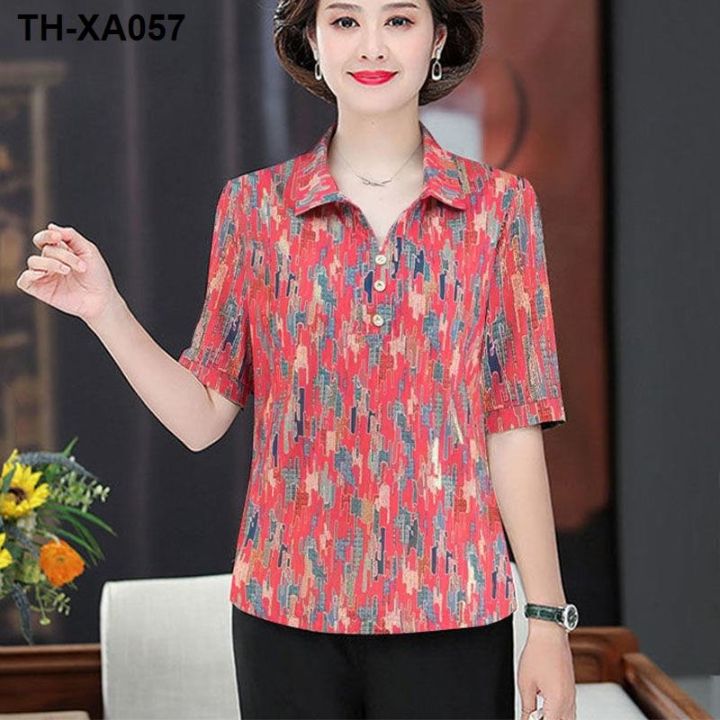middle-aged-and-elderly-mothers-short-sleeved-2023-summer-new-fashion-lapel-ice-silk-foreign-style-female