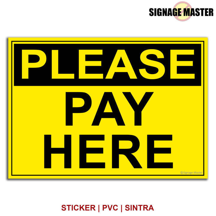 Pay Here - Signage Sticker PVC Sintra Board - A4 Size | Lazada PH