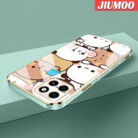 JIUMOO เคสสำหรับ Infinix Smart 6 HD Smart 6 Plus Smart 7เคสแบบเต็มหน้าจอสัตว์เคสมือถือดีไซน์ใหม่กรอบบางลายชุบบางกรอบกล้องฝาปิดเลนส์เต็มรูปแบบปกป้องเคสนิ่มกันกระแทก