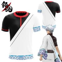 （Can Customizable）Gintama T-shirt Unisex Costume Cos Sakata Gintoki shirt Japanese Anime Tee（Adult and Childrens Sizes）