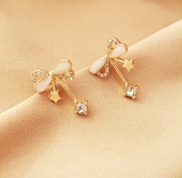 Dainty diamond stud on sale earrings