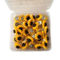 1 Box Thumbtack Sunflower Shape Push Pins Thumb Tacks Decoration Tack Board Bulletin Board Pins Drawing Office Binding Supplies Clips Pins Tacks