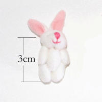 100pclot 3.5cm 4cm Soft Mini Joint Rabbit Pendant Bunny For Key Chain Bouquet Toy Doll DIY Ornaments Gifts