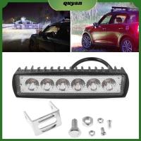 QUYAN 12V 18W 6 LED ไฟตัดหมอก แถบไฟทำงานรถยนต์ สปอตไลท์ DRL