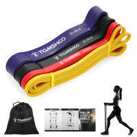 TOMSHOO 4Pcs Pull Up Assist Bands ชุดวงแหวนกันความต้านทาน Powerlifting ออกกำลังกายยางยืดออกกำลังแบบแผ่นพร้อมกระเป๋าใส่โน๊ตบุ๊คแบบพกพา