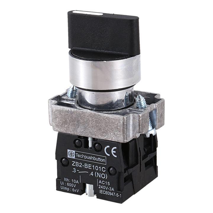 22mm-latching-2-no-3-position-rotary-selector-select-switch-zb2-be101c-black