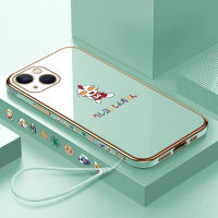 Volans เคสสำหรับ Apple iPhone 15 Plus 15 Pro 15 Pro Max เคสภาพยนตร์การ์ตูนน่ารักฟรีสายคล้องอุลตร้าแมนแบบขอบสี่เหลี่ยมชุบเคสโทรศัพท์หรูหราชุบเคสโทรศัพท์นิ่ม