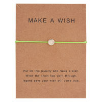 Wish Card Hand-ทอเชือกสร้อยข้อมือMinimalistลูกปัดทรงกลมString Ehthicสร้อยข้อมือแฟชั่นผู้หญิงเครื่องประดับ