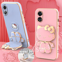 ปลอกอ่อนสินค้าพร้อมส่งสำหรับ OPPO A58 A95 A74 A55 4G 5G Phone Case เคสโทรศัพท์ TPU กันน้ำมันวาวพร้อมกระจกการ์ตูนปกป้องเคสโทรศัพท์แบบตั้งได้ฝาหลัง