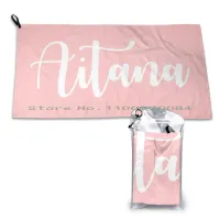 Pink Custom Name-Aitana Quick Dry Towel Gym Sports Bath Portable Korilakkuma Kiiritori Aesthetic Japanese Kawaiistickers