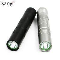 2023△✓☑ Sanyi Mini LED Flashlight Q5 5-Mode Waterproof Lanterna Powerful LED Torch 18650 Battery For Hunting With Hand Rope Black/Silver