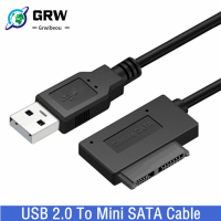 Grwibeou USB 2.0ถึง Mini Sata II 7 6 13Pin Adapter Converter สำหรับแล็ปท็อป Cddvd ROM Slimline Drive Converter HDD Caddy