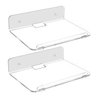 Acrylic Wall Shelf Small Wall Shelf Set 2 For Security Cameras,Speakers,Baby Monitors &amp; More,Universal Adhesive Shelf Easy To Install