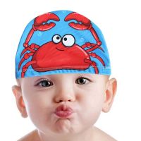 【CW】 Children  39;s Caps Elastic Ear Protection Pool Hat Boys Kids Cartoon Swim Cap