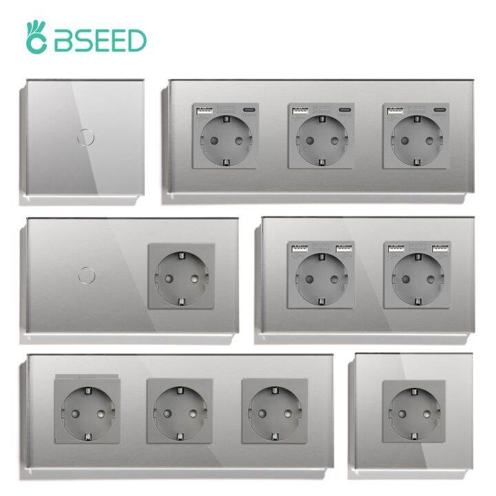 bseed-touch-switch-with-eu-power-wall-socket-gray-led-wall-light-switches-1-2-3gang-1way-crystal-glass-panel-dark-blue-backlight