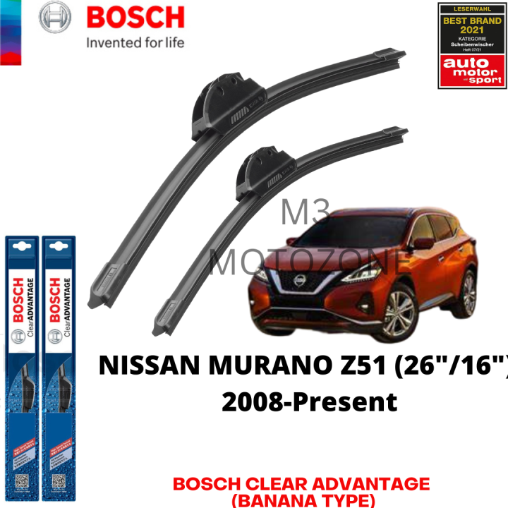 Bosch Clear Advantage Wiper Blade set for Nissan Murano (Z51) 2008