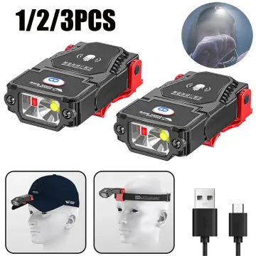 1 Pieces LED Clip on Cap Lights USB Rechargeable Cap Flashlight Clip  Waterproof Ultra Bright Hands-Free Hat Light Flashlight Headlamp for  Fishing