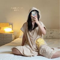 Spot parcel post Large Bath Towel Can Be Worn and Wrapped for Female Students Korean Style Cute Household than Pure Cotton Absorbent Lint-Free Cloak Hooded Bath Skirt