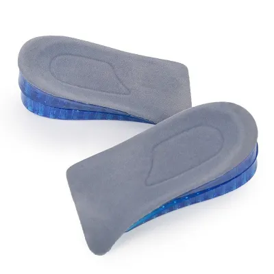 Two Layer Orthopedic Height Increase Insoles Massaging Invisible Half Silicone Foot Pad Shoe Lift Feet Care for Height Insoles