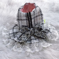 Dog Pet Plaid Bow Dress Winter For Small Dogs Fashion Skirt Cat Puppy Clothes XS Chihuahua Yorkshire Shih Tzu Maltese Costumes