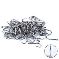 100PCS/lot  Izu Crooked Barbed Flat Fishhook High carbon steel Black carp fishing hooks set 1-13# Accessories tool tackle Accessories