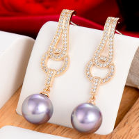 Siscathy Korean Luxury Cubic Zircon Pearl Hanging Earrings For Women Wedding Party Anniversary Jewelry Valentines Day Gifts