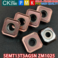 10ชิ้น SEMT13T3AGSN ZM1025 SEMT 13T3 AGSN คาร์ไบด์แทรกมิลลิ่งแทรกเครื่องมือ CNC โลหะกลึงมิลลิ่งตัด Indexable เครื่องมือ