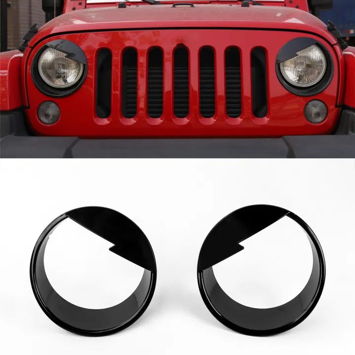 bochang）For Jeep Wrangler Jk 2007-2017 Car Headlight Trim Cover Decoration  Protection Trim Exterior Accessories Styling Abs Black Red | Lazada PH