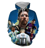 3D HOODIE-  2023 new design- 2023 Qatar World Cup champion: three stars Argentina national team&amp;Messi Jersey short sleeved sweater 148